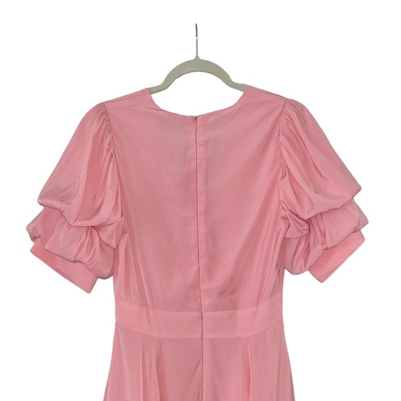 1.STATE Puff Sleeve Tiered Mini Dress – V-Neck – Pink – Size S - Picture 7 of 15